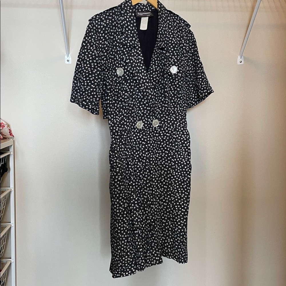 S.L. Fashions Black and White Romper Vintage